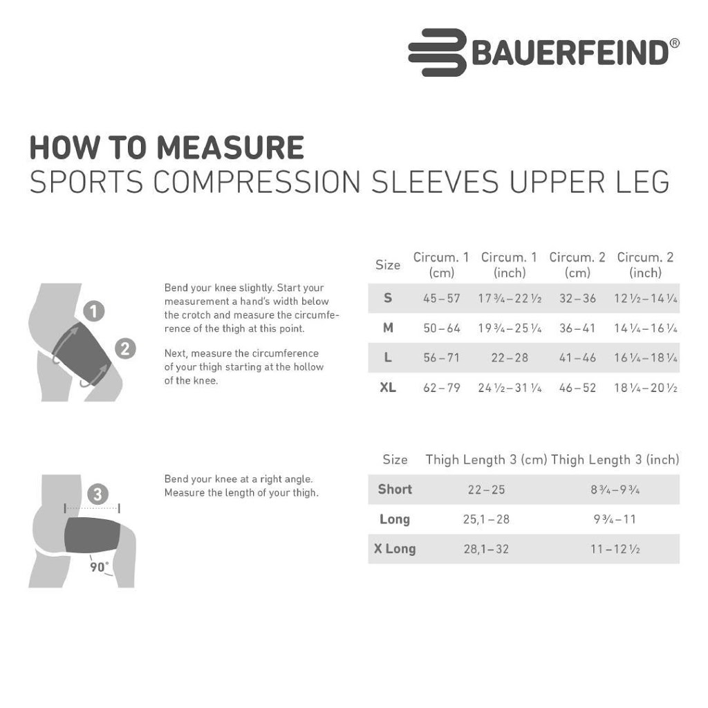 Bauerfeind Sports Compression Sleeves Upper Leg Measurement