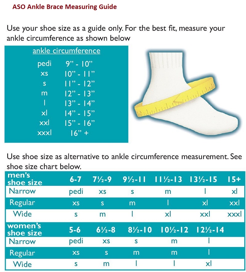 ASO Ankle Brace Measuring Guide