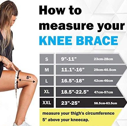 PowerLix Compression Knee Sleeve Measuring Guide