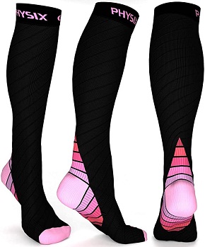Physix Gear Sport Compression Socks for Men & Women 20-30 mmHg - Athletic Fit