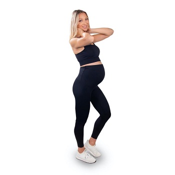 Restless Mama Comfy Maternity Leggings Over Belly with Back Support Zone and Stay-up Effect