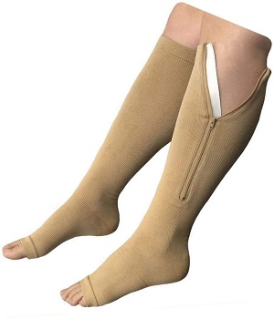 NEW (BIG & TALL 3XL) Open Toe Knee Length Zipper up Compression by Presadee