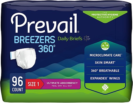 Prevail breezers 360 ultimate absorbency incontinence briefs
