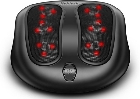 Nekteck Foot Massager with Heat, Shiatsu Heated Electric Kneading Foot Massager